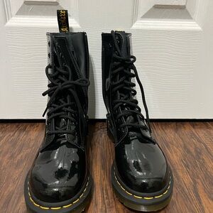 Dr. Martens Glossy Black Combat Boots